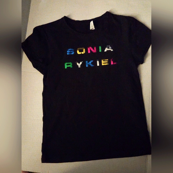 Black sonia rykiel Paris tee shirt girls 14 - Picture 1 of 2